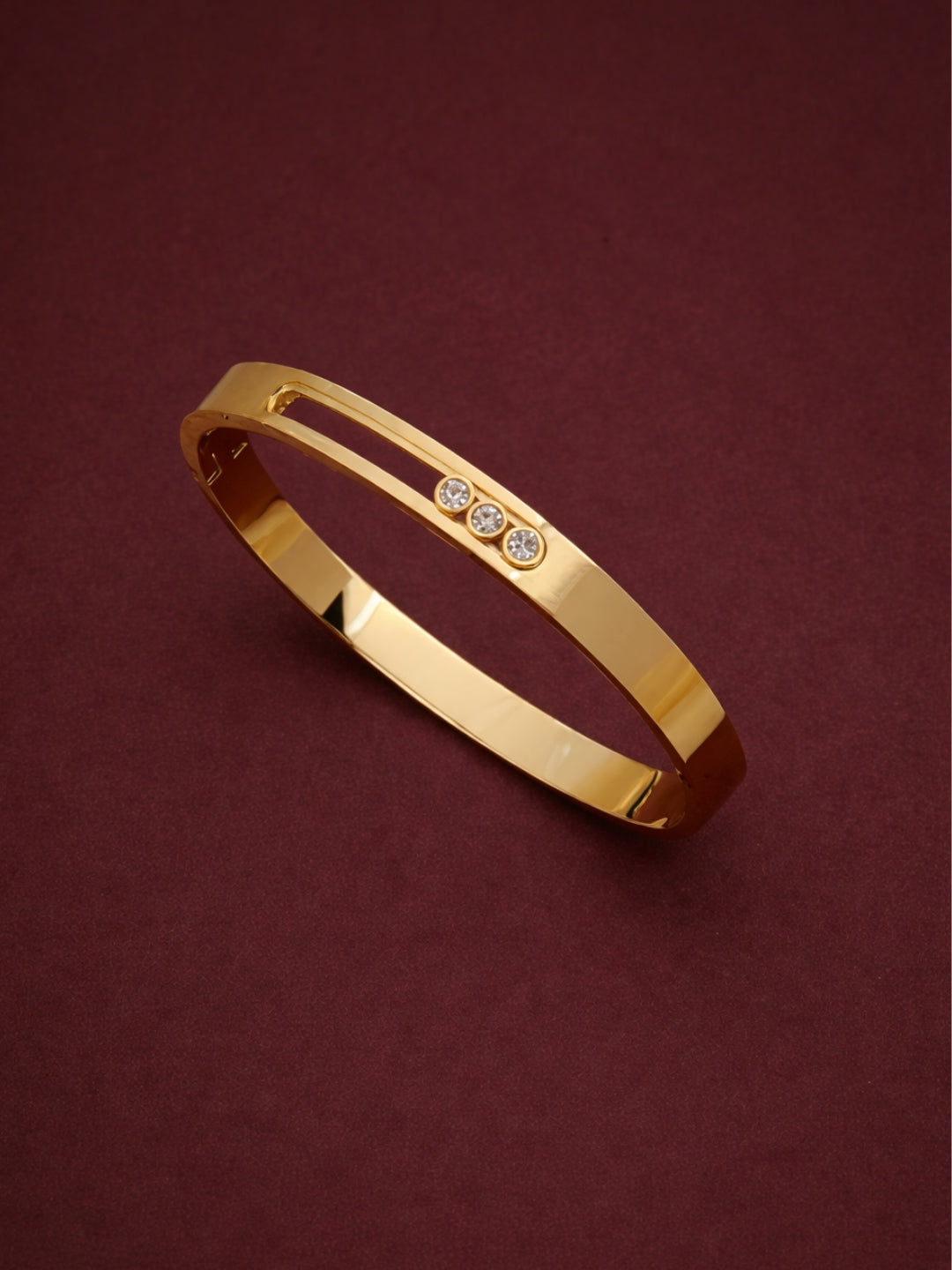 18K Gold Moving Stone Bracelet | Anti Tarnish CZ Cuff