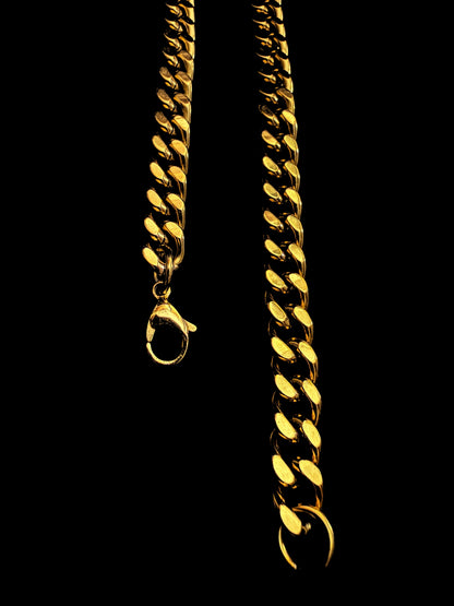 18K Gold Cuban Link Chain for Men – 8mm Stainless Steel Necklace 22 Inch
