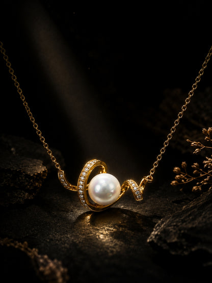 Love Pearl Necklace & Earring Set, 18K Gold Plated
