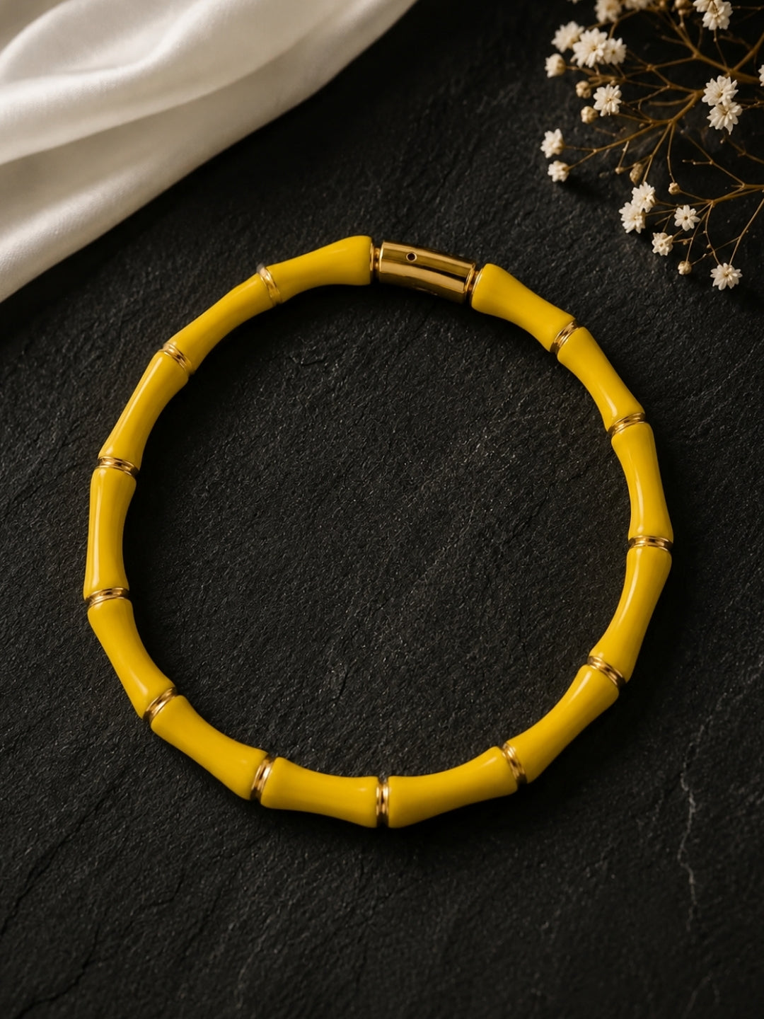 Bambù Yellow Enamel  Bracelet