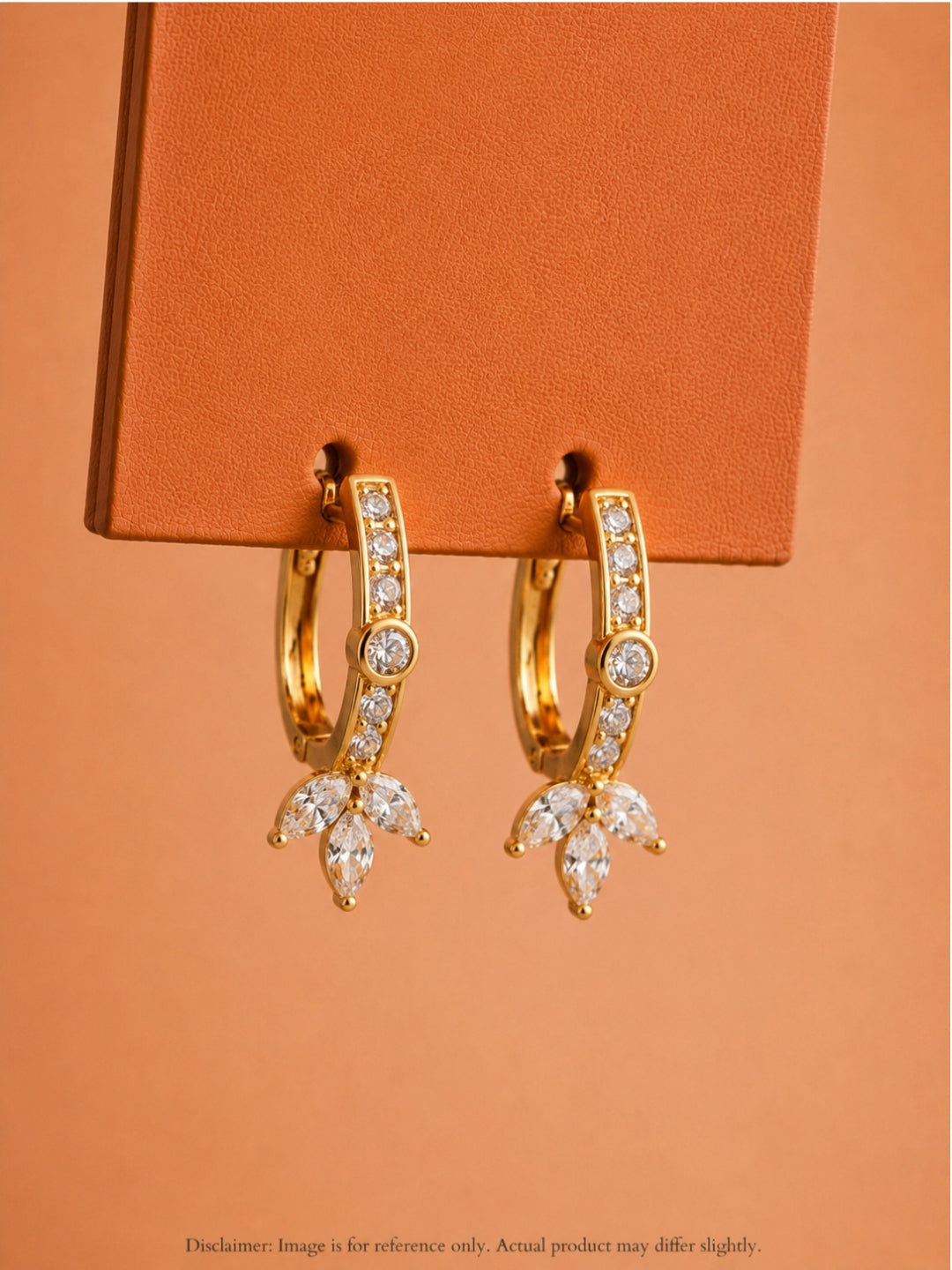 Rose Gold CZ Marquise Hoop Earrings | Anti Tarnish Everyday Hoops