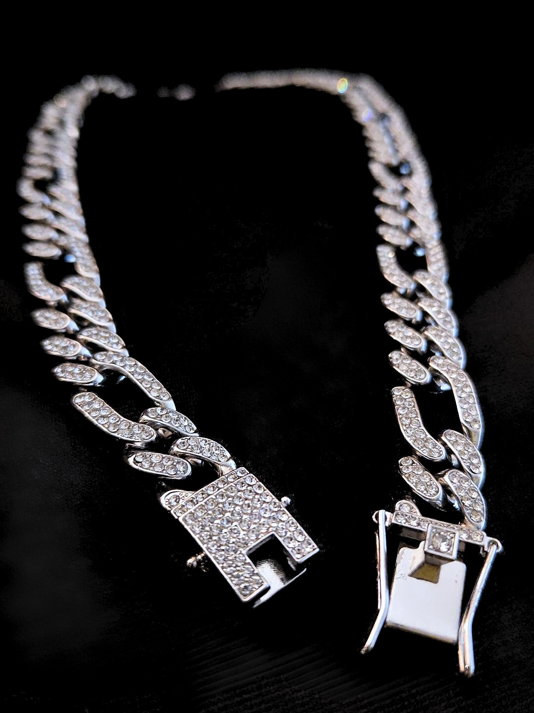 Iced Out Double-line Studded Designer Cuban Chain