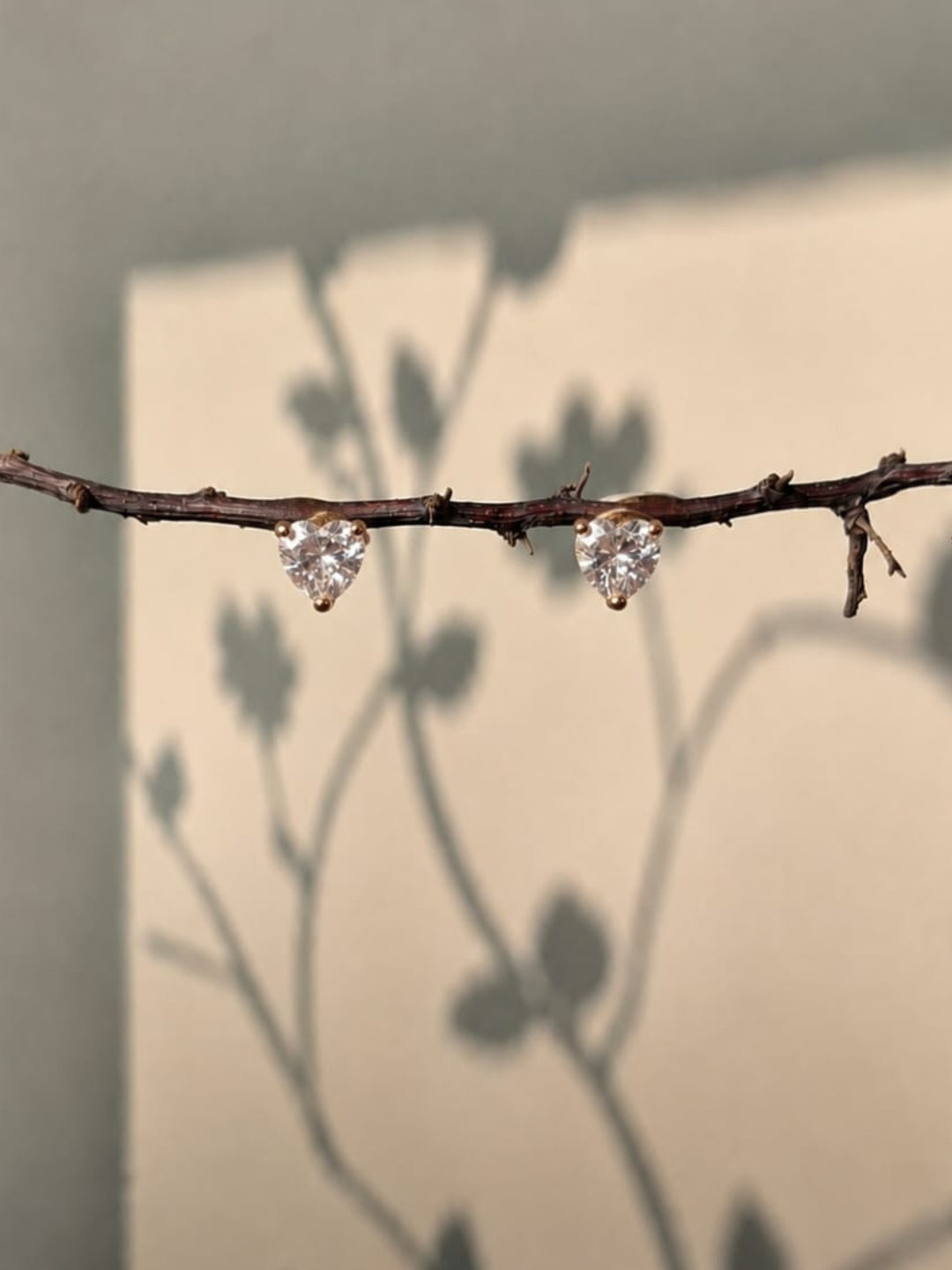 Heart-Cut Solitaire Stud Earrings |