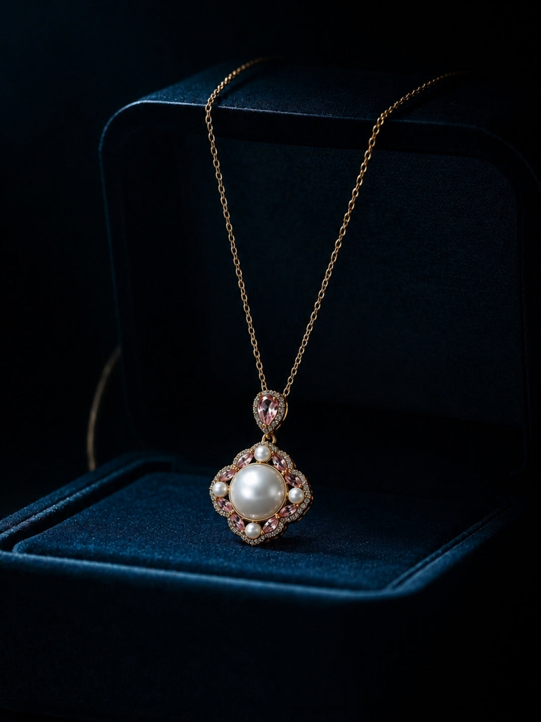 Merletto Pearl Medallion Necklace & Earring Set, 18K Gold-Plated