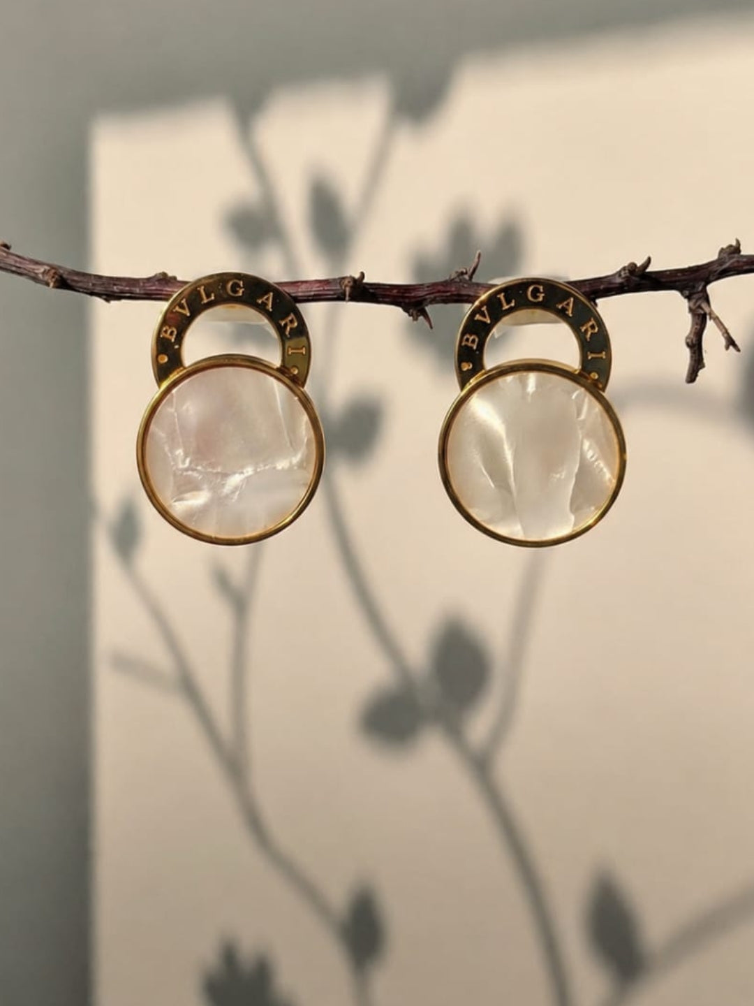 Mother-of-Pearl Halo Drop Earrings