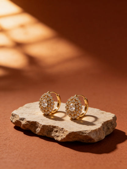 18K Rose Gold Heart CZ Hoop Earrings – Dainty Everyday Luxe