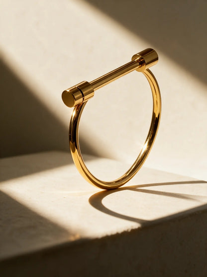 Gold Bar Cuff Bracelet — 18K Gold Plated Stainless Steel