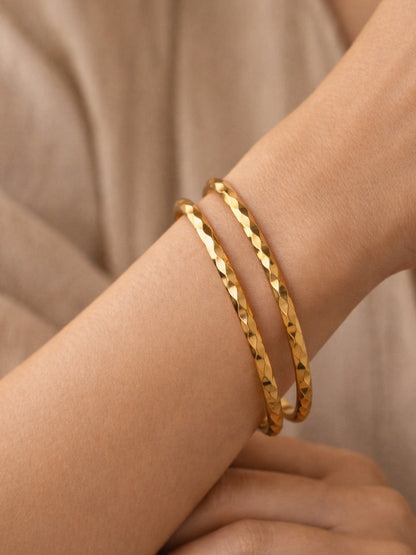 Infinity 3D Gold Plated Anti-Tarnish Stackable Bangles for Women