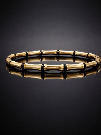 The Meander Trio | Set of 3 Stacking Bangles – Greek Key, Bamboo & Ridged Cuffs