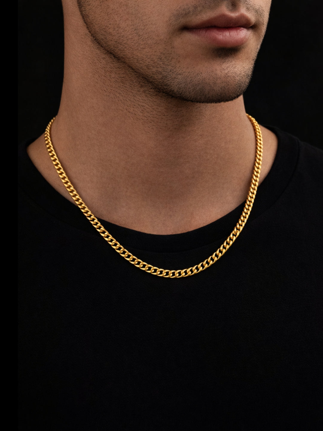 Unisex 18K Gold Cuban Link Chain – 5mm Stainless Steel Necklace