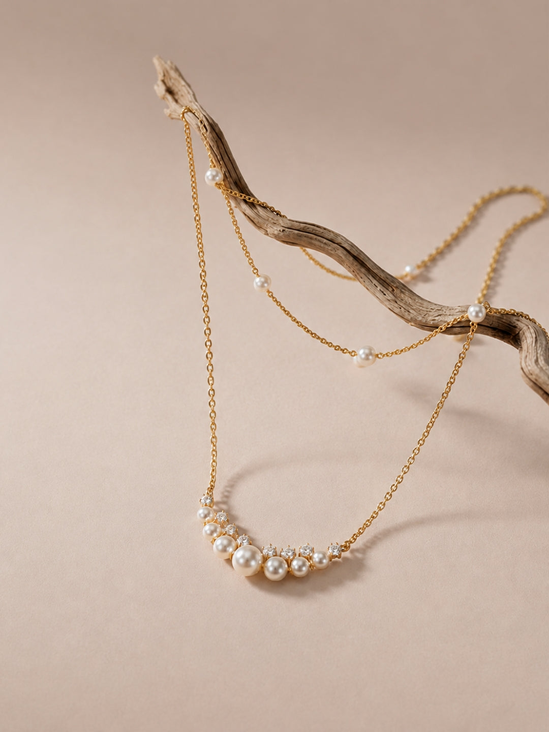 Layered Pearl Necklace Set (Set of 2) | 18K Gold Plated Stainless Steel