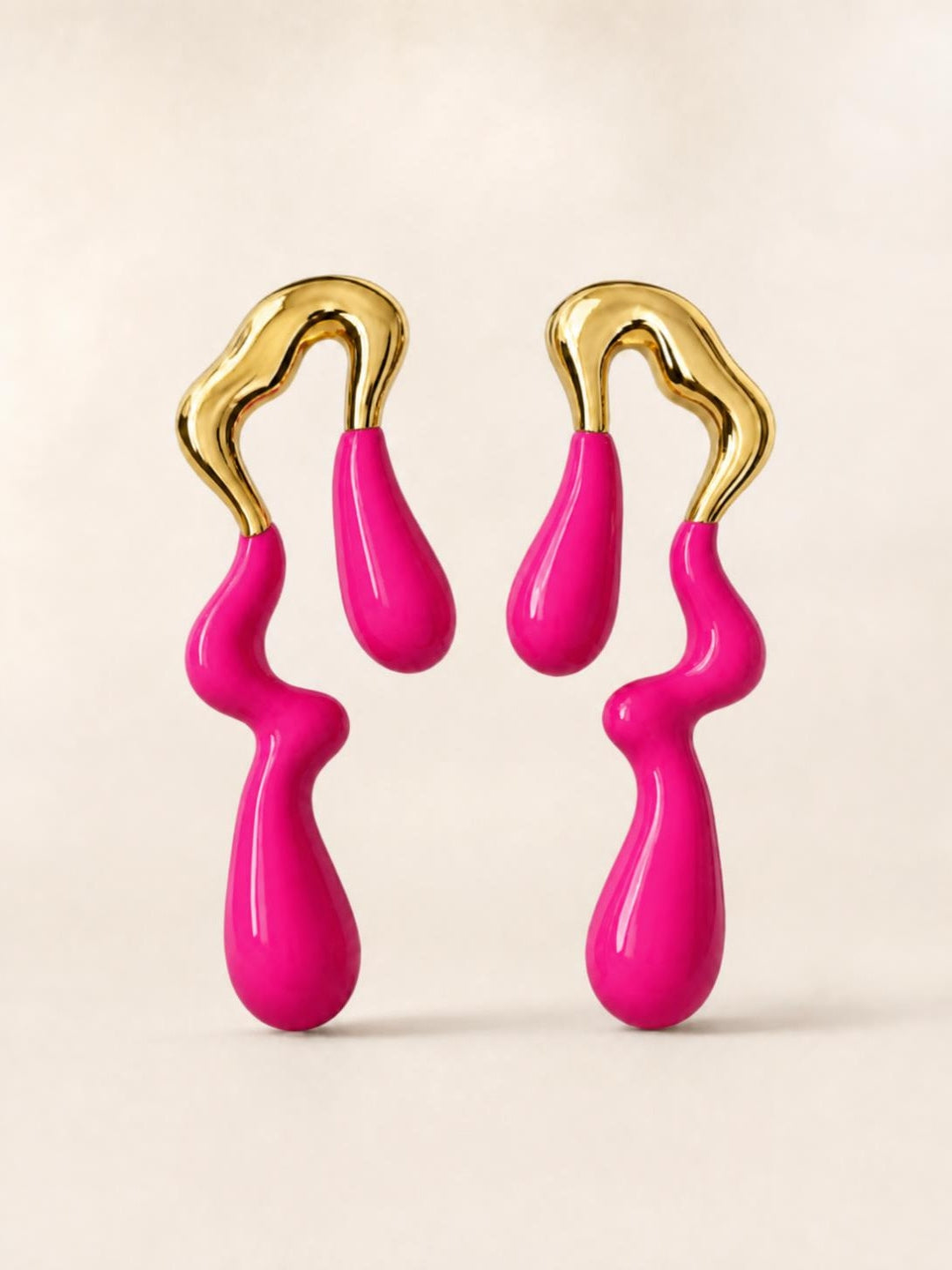 Pink Thunder Drip Earrings | 18K Gold Plated Anti-Tarnish