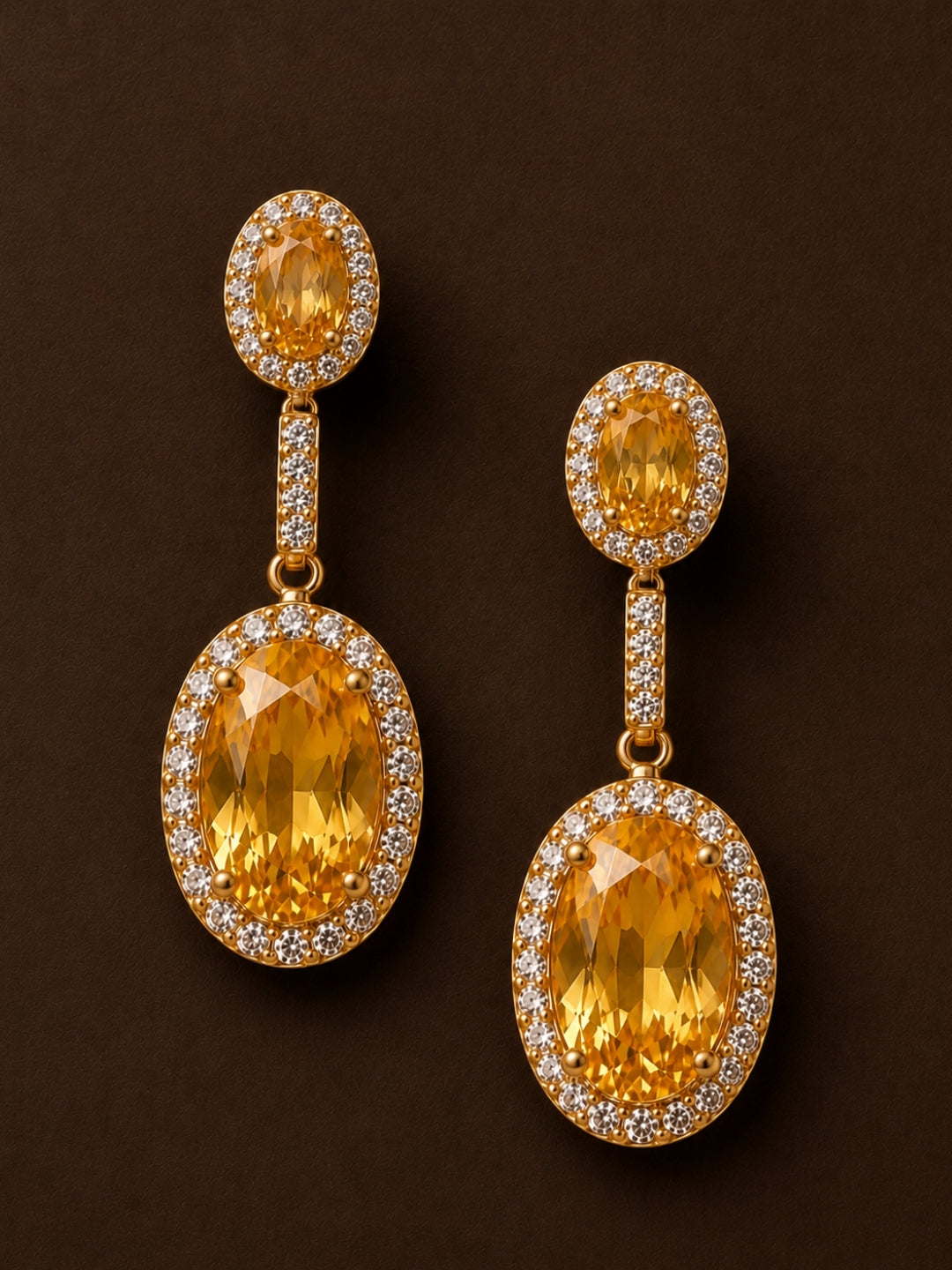 Girasole Golden Halo Necklace & Earring Set, 18K Gold-Plated