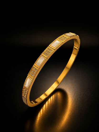 Mother of Pearl Studded Bangle Bracelet