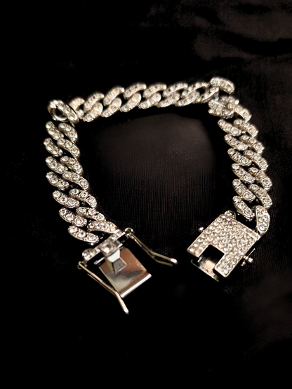 Iced Out Single-line Studded Cuban Bracelet