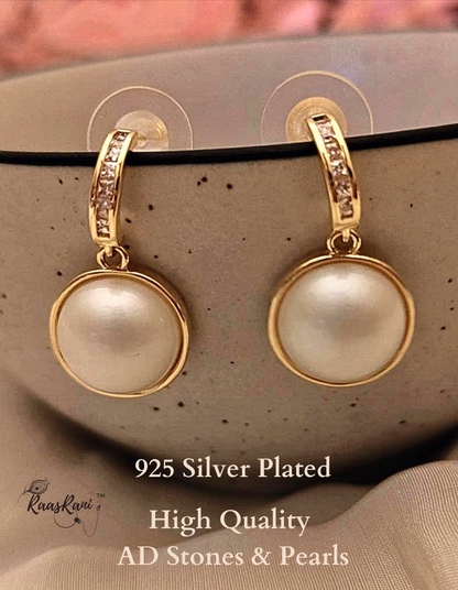 Hugging AD Hoops with Pearl Drops