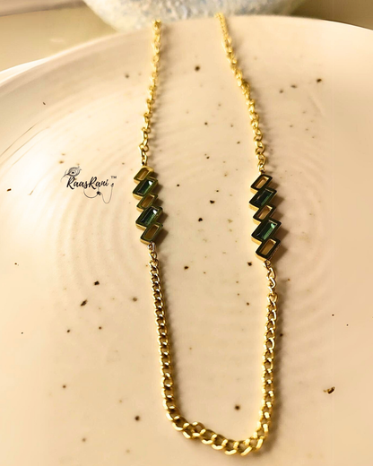 2 style chain with Green CZ