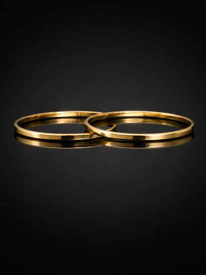 18K Gold plated Plain Thin Bangle – Anti Tarnish Stackable Bracelet