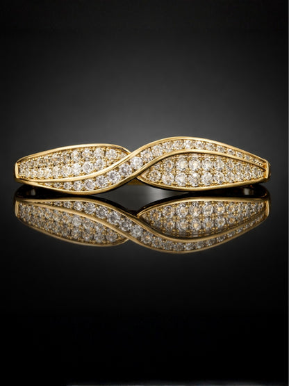 18K Gold Plated Full Studded Curve Bracelet for Women