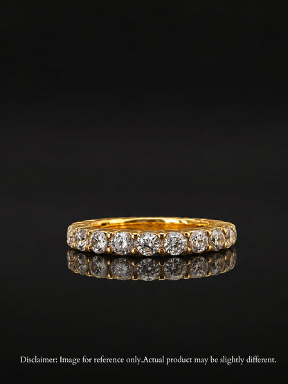 18K Gold Plated Eternity CZ Band Ring | Waterproof Stack Ring