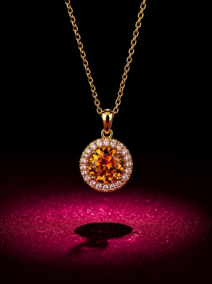 Margot Amber Crystal Halo Set — 18K Gold Plated with Austrian Crystal