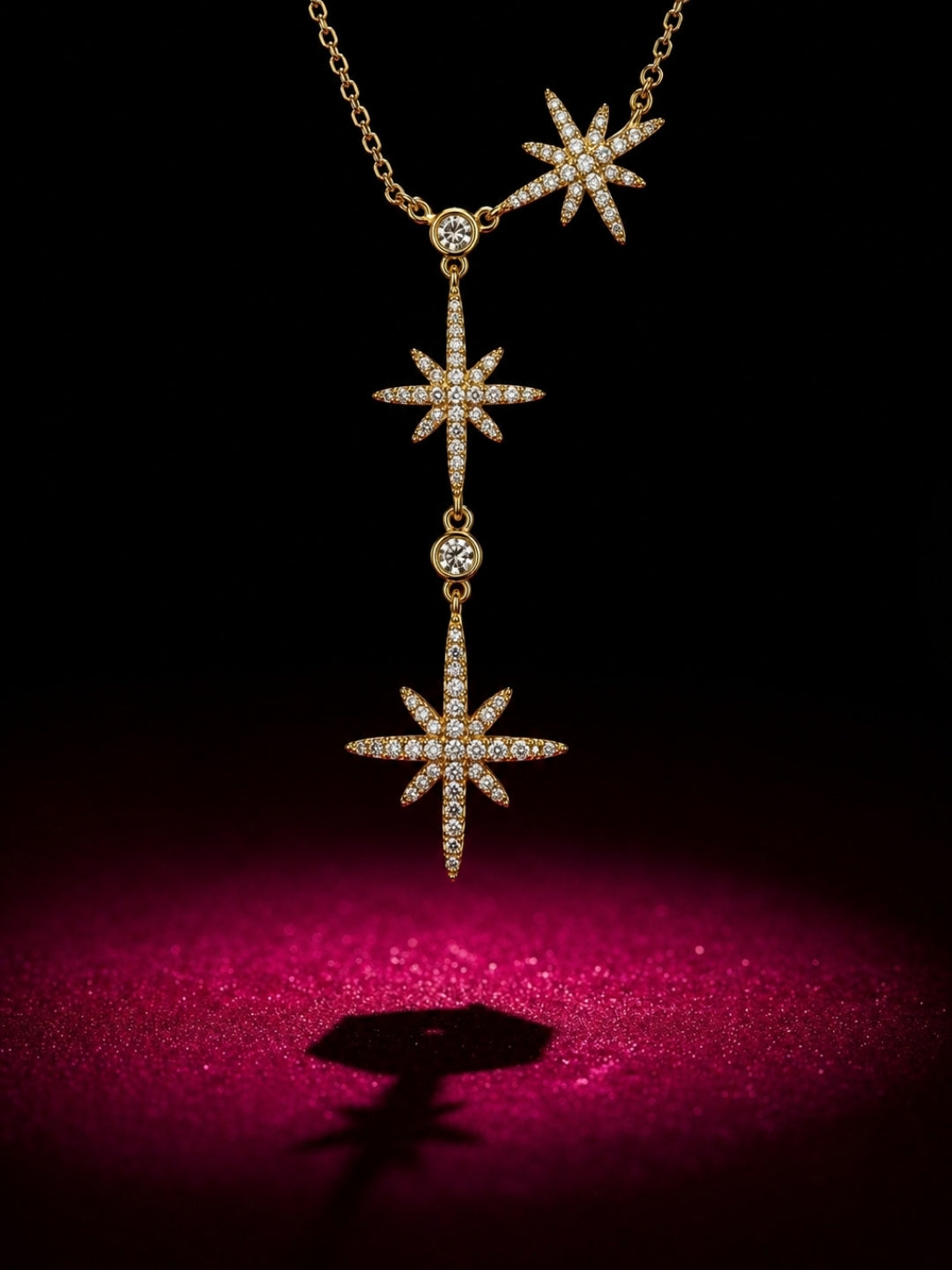 Étoile Celestial Starburst Necklace & Earring Set — 18K Gold Plated with Zircon