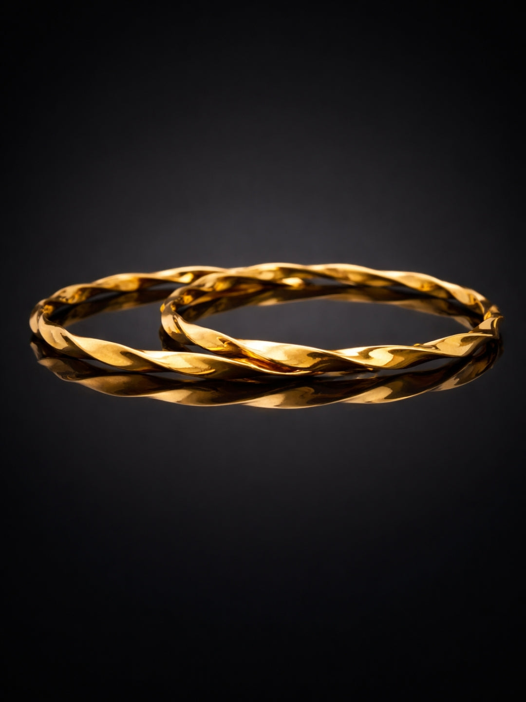 18K Gold Spiral Bangle – Anti Tarnish Stainless Steel Kada