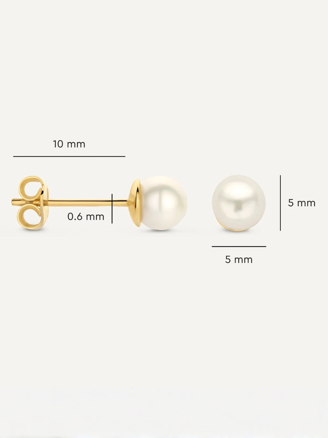 18K Gold Pearl Stud Earrings – 5mm Everyday Minimal Luxe