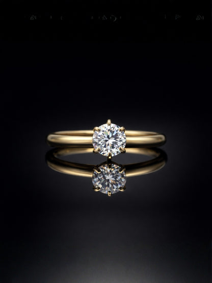 Big Stone Solitaire Ring – 18K Gold CZ Statement Ring