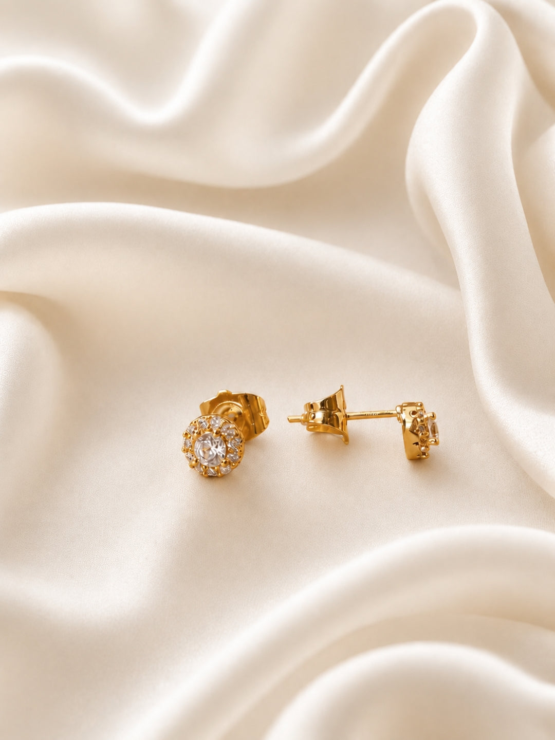 Small CZ Stud Earrings in 18K Rose Gold | Anti Tarnish Stainless Steel