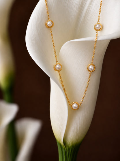 Multi Pearl Chain -18KT Gold Plating