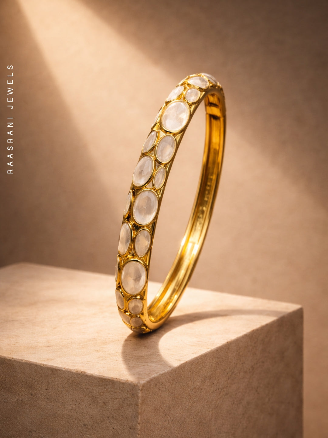 White Bubble Enamel Gold Bracelet | Anti-Tarnish Everyday Bangle