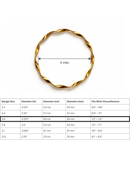 18K Gold Spiral Bangle – Anti Tarnish Stainless Steel Kada
