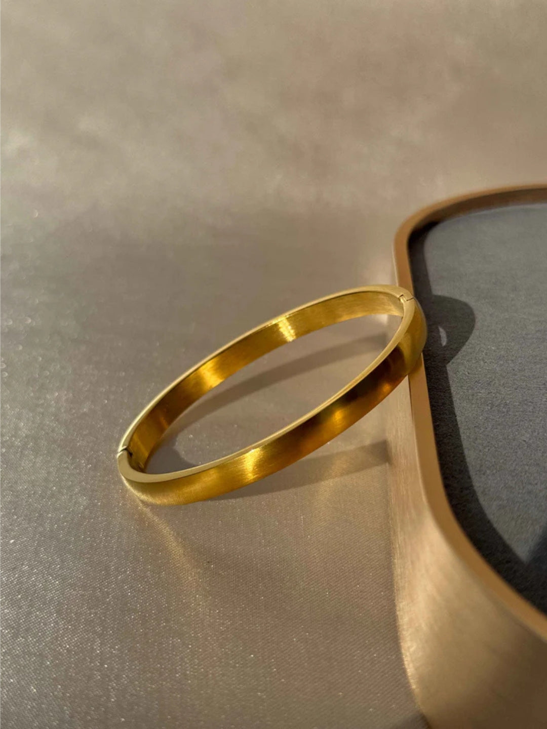 Matte Gold Men's Kada Bracelet – 18K Gold Plated Stainless Steel