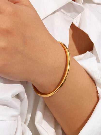 Plain Cuff Bangle – 18K Gold Plated | Anti-Tarnish Everyday Bracelet
