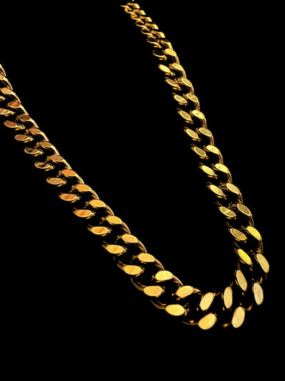 18K Gold Cuban Link Chain for Men – 8mm Stainless Steel Necklace 22 Inch