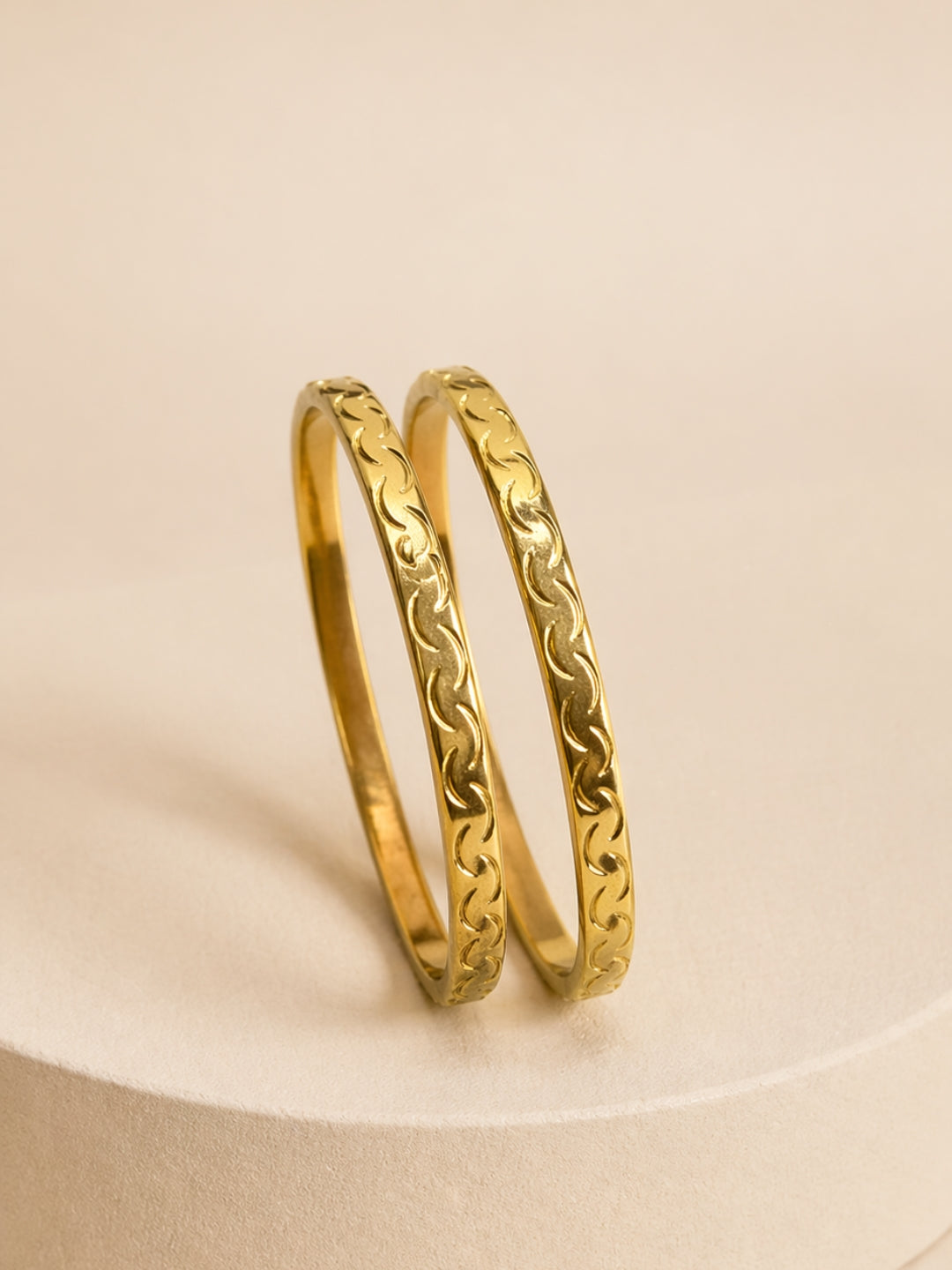 Gold CZ Curve Bangles – Anti Tarnish 18K Plated Stackable Bangles