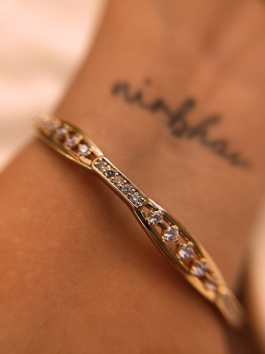 Twisted Sparkle Cuff | Rose Gold Ethnic Bracelet