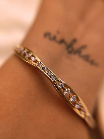 Twisted Sparkle Cuff | Rose Gold Ethnic Bracelet