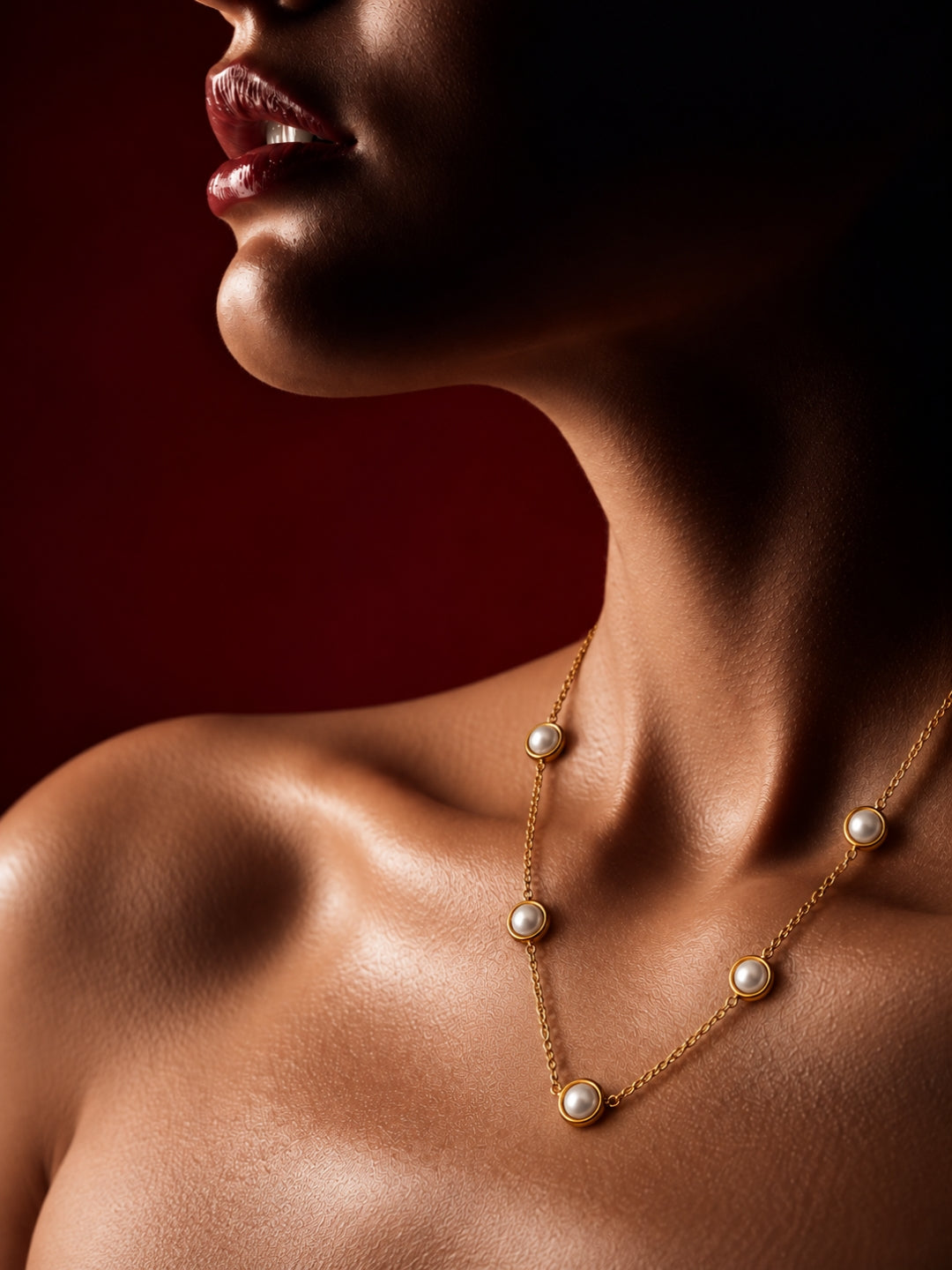 Multi Pearl Chain -18KT Gold Plating