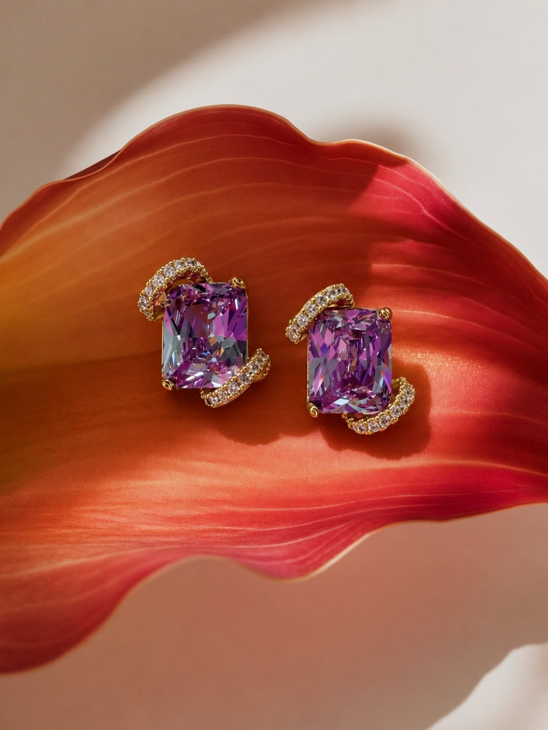 Amelie Amethyst Crystal Pendant Set — 18K Gold Plated