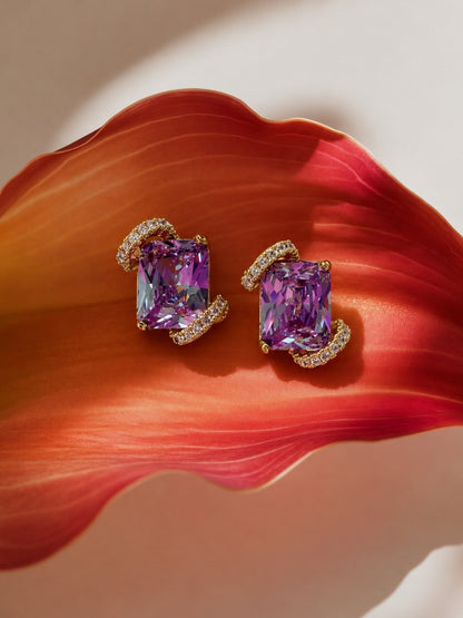 Amelie Amethyst Crystal Pendant Set — 18K Gold Plated