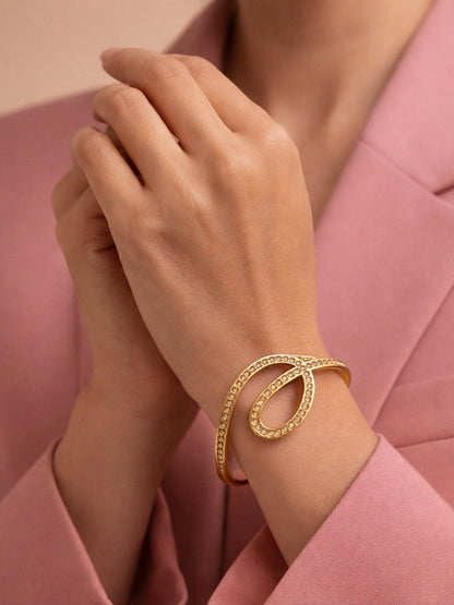 18K Gold Plated CZ Studded Designer Bracelet for Women