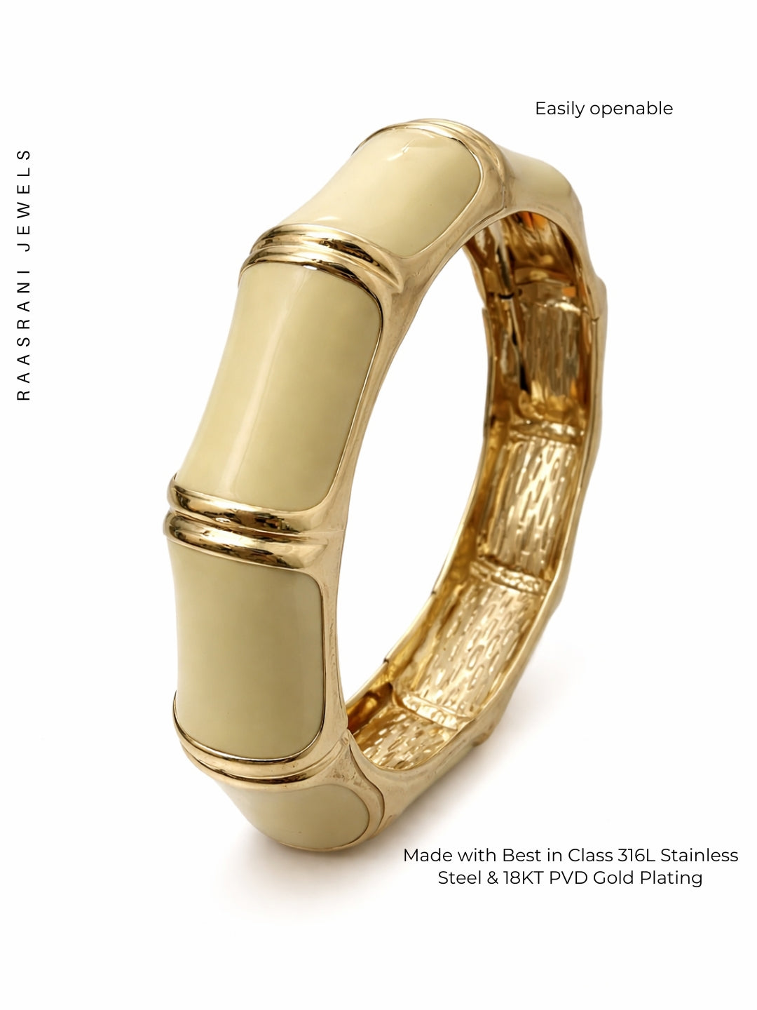 Camel Hexagon Enamel Bracelet | 18K Gold Anti-Tarnish Bangle