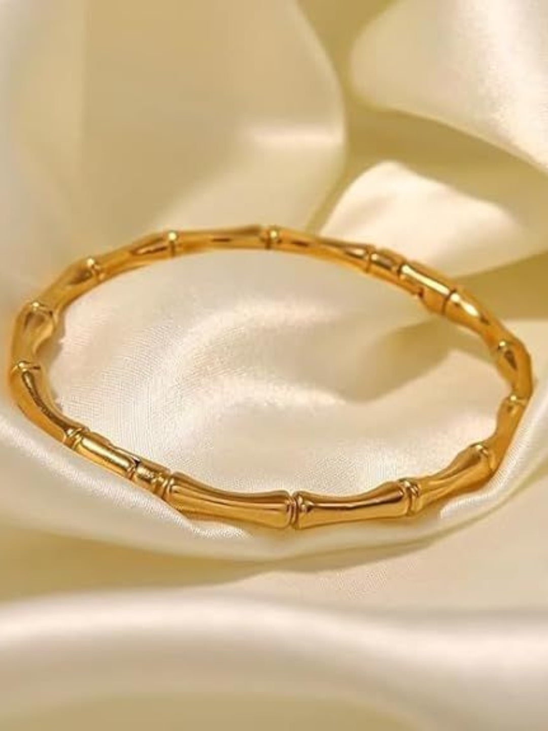 Bamboo Full Cuff Bracelet in 18K Gold | Anti-Tarnish, Everyday Jewelry