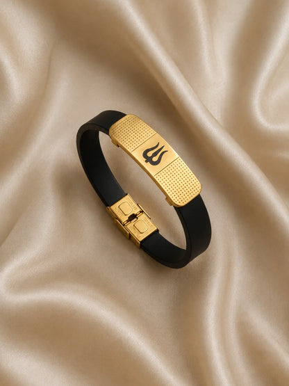 Trishul Engraved Band Bracelet for Men