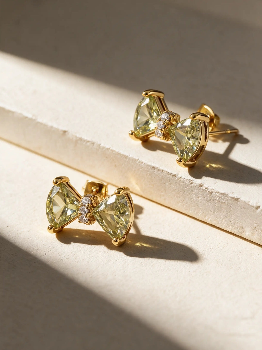 Fiocco Yellow Bow Bar Necklace & Stud Earring Set, 18K Gold-Plated