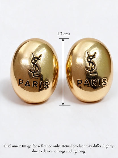 Brand Inspired Gold Dome Stud Earrings – 18K Gold Plated