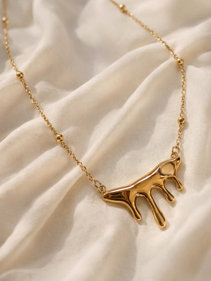 Melted Pendant Chain – 18K Gold Plated Minimal Neckpiece