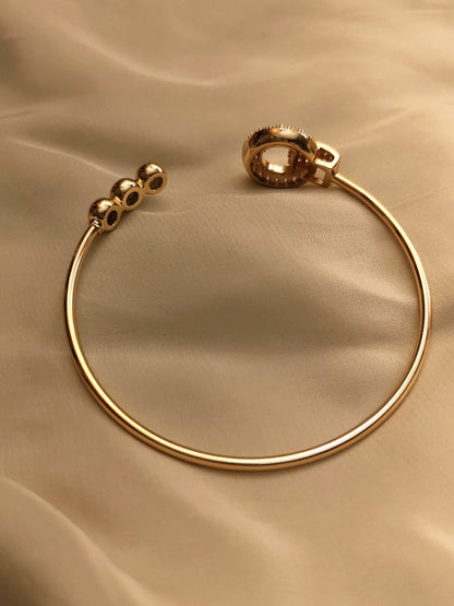 Solace Open Cuff – Rose Gold | Dual-Sided AD Statement Bracelet